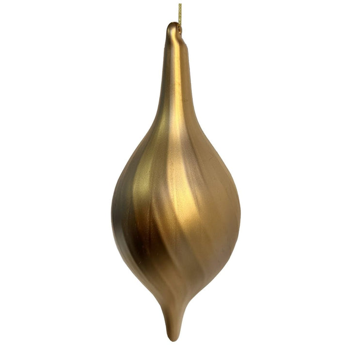 GLASS DROP LINED GOLD 19CM