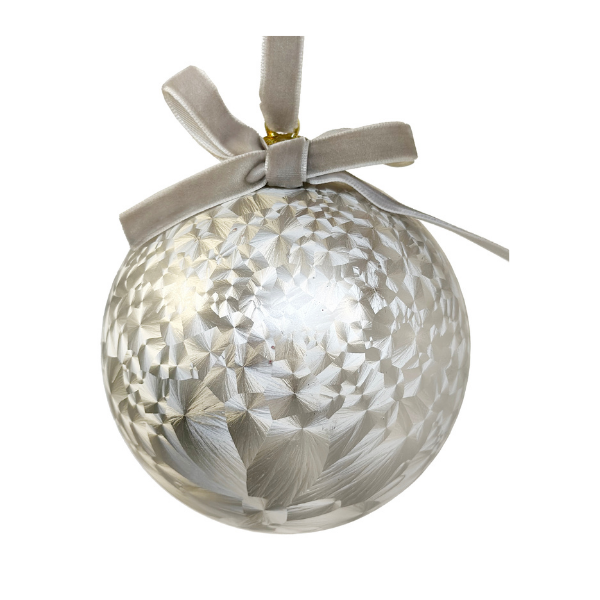 Frosted ball with bow beige 10cm pc - SHISHI - Compralo en CorinneRegalos.com