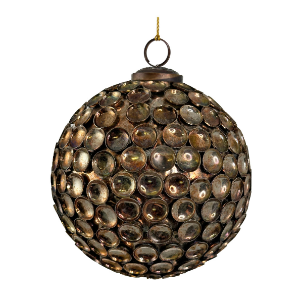 Glass ball with metal beads aged gold - SHISHI - Compralo en CorinneRegalos.com