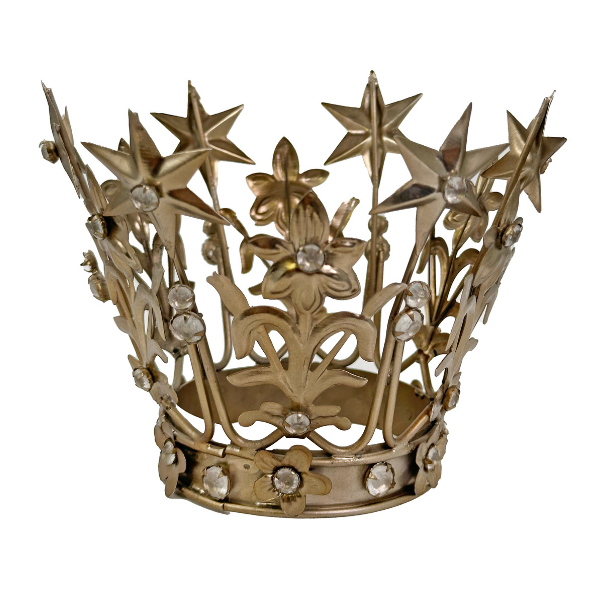 Metal crown antique silver d14cm pc - SHISHI - Compralo en CorinneRegalos.com