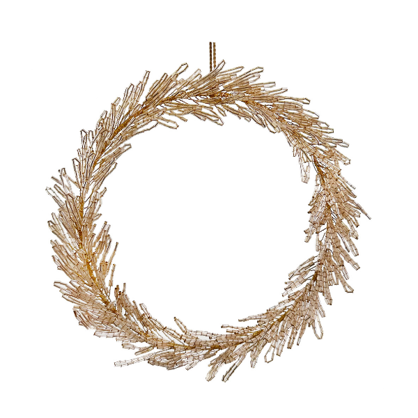 Glass bead wreath light gold 26cm pc - SHISHI - Compralo en CorinneRegalos.com