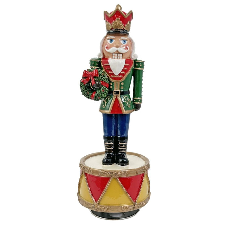 NUTCRACKER HOLDING WREATH MUSIC BOX 22CM