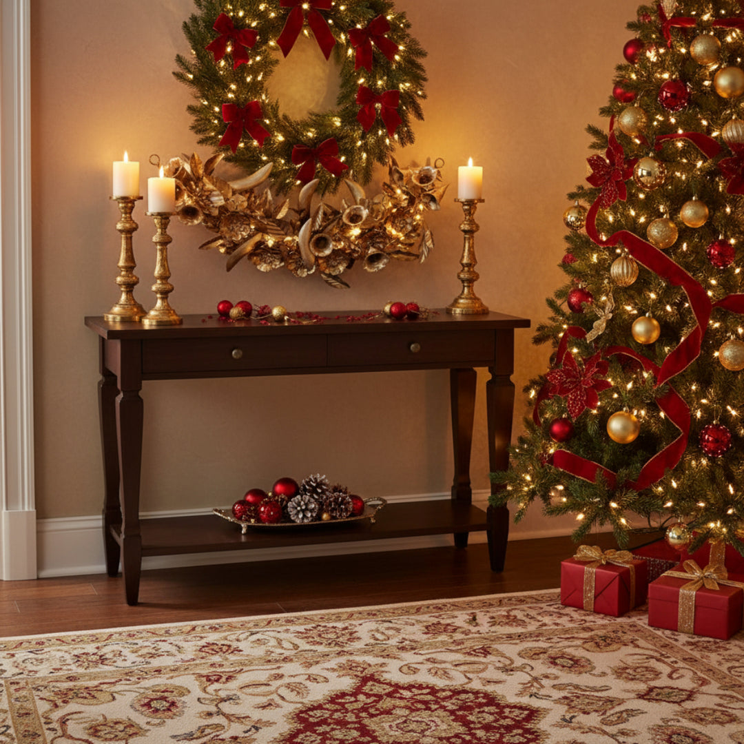 METAL FLOWER GARLAND WITH PEAS ANTIQUE SILVER 50CM