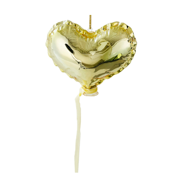 Glass heart balloon gold 12cm pc - SHISHI - Compralo en CorinneRegalos.com