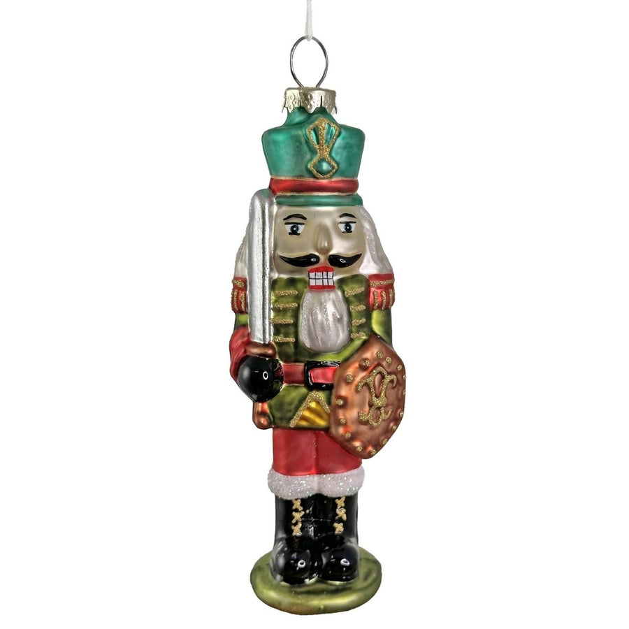 GLASS NUTCRACKER GREEN-RED 12CM - SHISHI - Compralo en CorinneRegalos.com