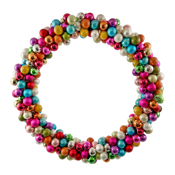 Glass ball wreath multicolor d55cm pc - SHISHI - Compralo en CorinneRegalos.com