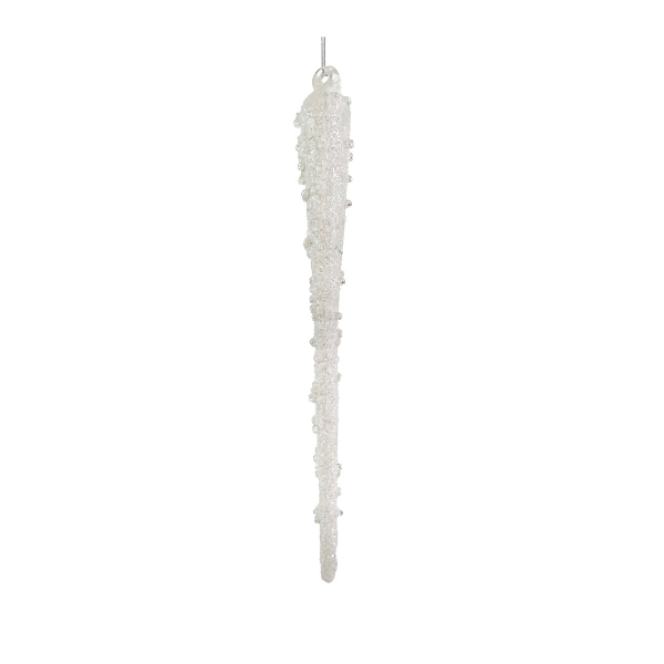 Glass icicle frosted with glitter 15cm pc - SHISHI - Compralo en CorinneRegalos.com