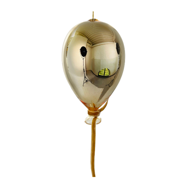 Glass balloon shiny gold w/velvet ribbon - SHISHI - Compralo en CorinneRegalos.com