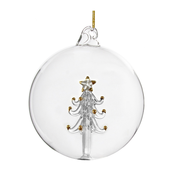 Glass ball clear w/gilded tree inside - SHISHI - Compralo en CorinneRegalos.com