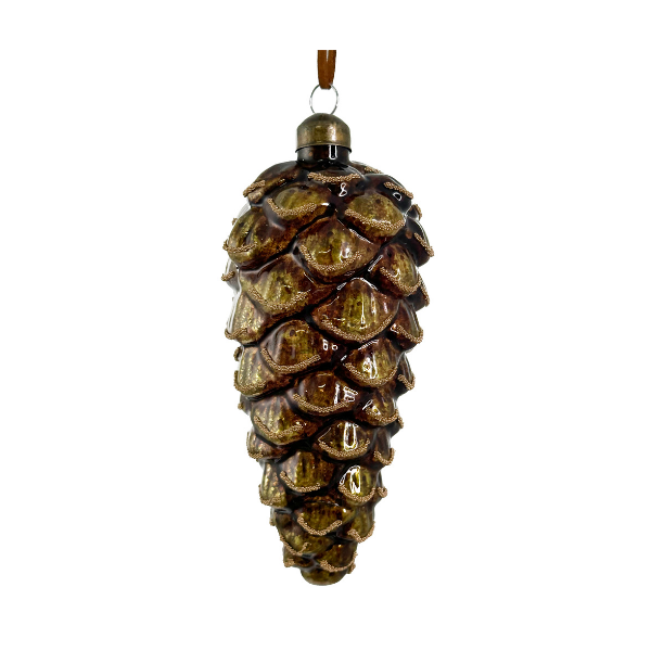 Glass pinecone antique brown-green - SHISHI - Compralo en CorinneRegalos.com