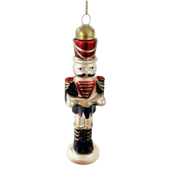 GLASS SOLDIER GOLD MAT W/RED HAT 14CM