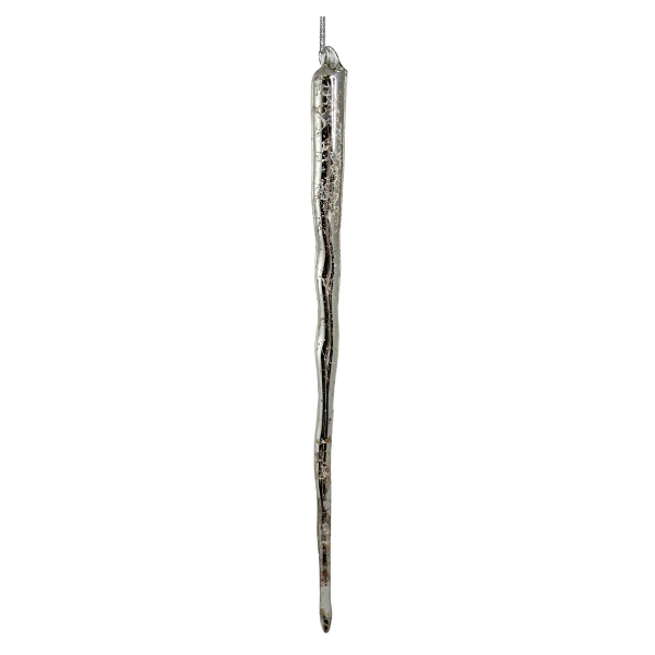 Glass icicle antique silver 35cm pc - SHISHI - Compralo en CorinneRegalos.com