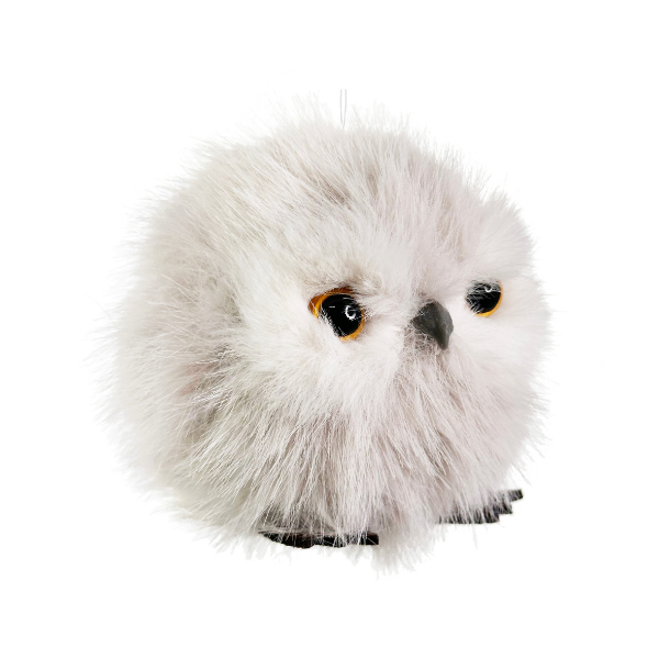 Furry owl ball ornament grey-white 9cm pc 0 - SHISHI - Compralo en CorinneRegalos.com