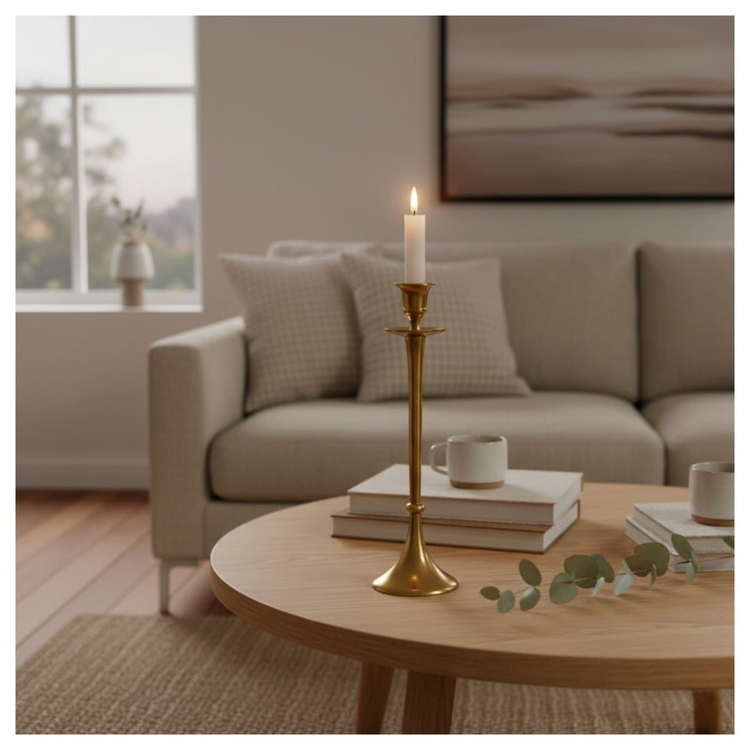 BRASS CANDLE HOLDER 29CM