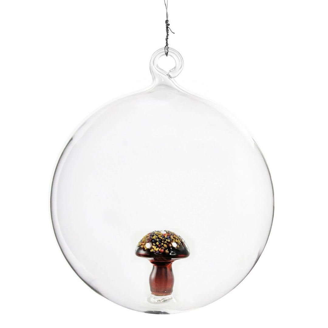 GLASS BALL WITH BROWN MUSHROOM INSIDE 10CM - SHISHI - Compralo en CorinneRegalos.com