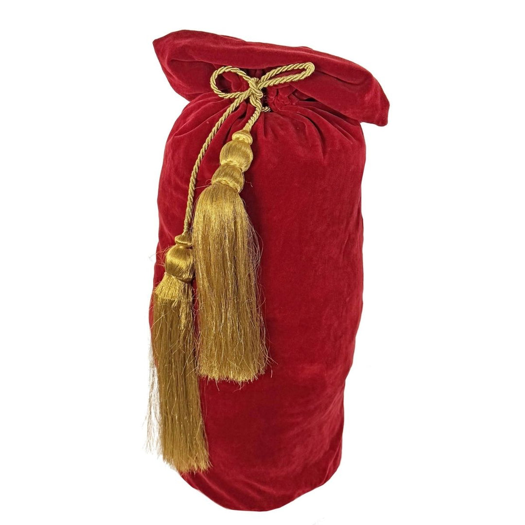 SANTA BAG WITH GOLD TASSELS RED 80CM