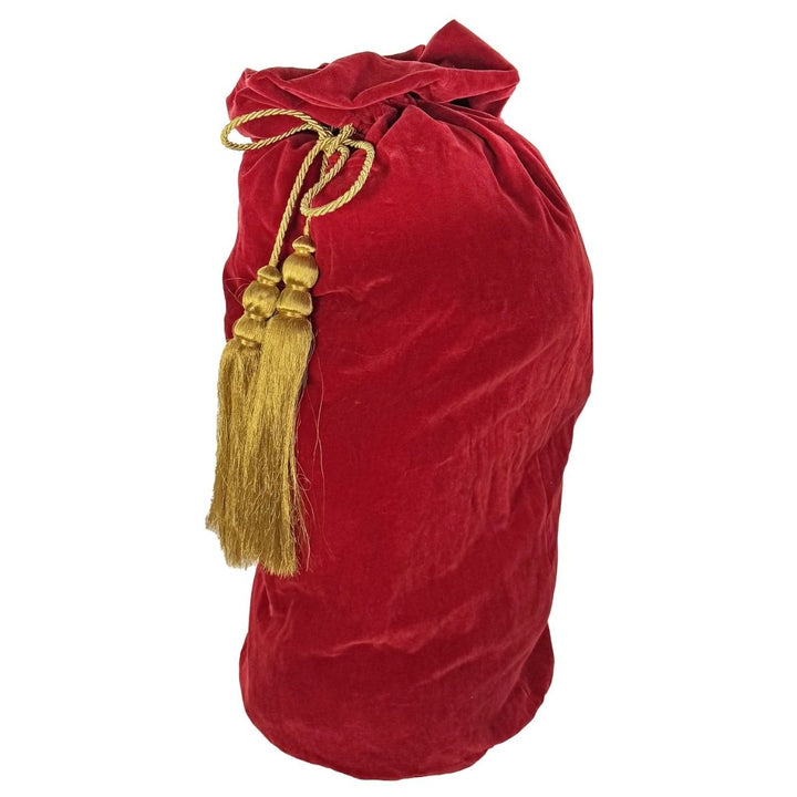 SANTA BAG WITH GOLD TASSELS RED 100CM