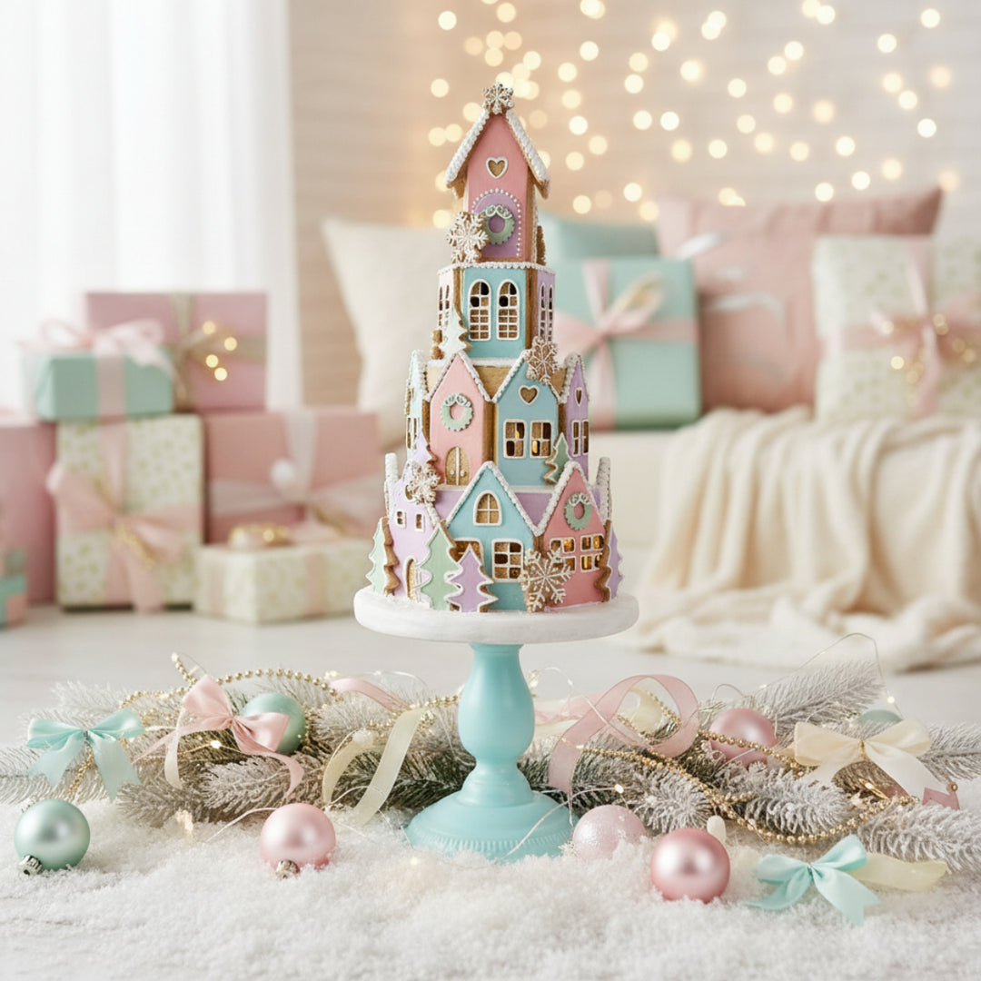 GINGERBREAD HOUSE TREE ON STAND 59CM