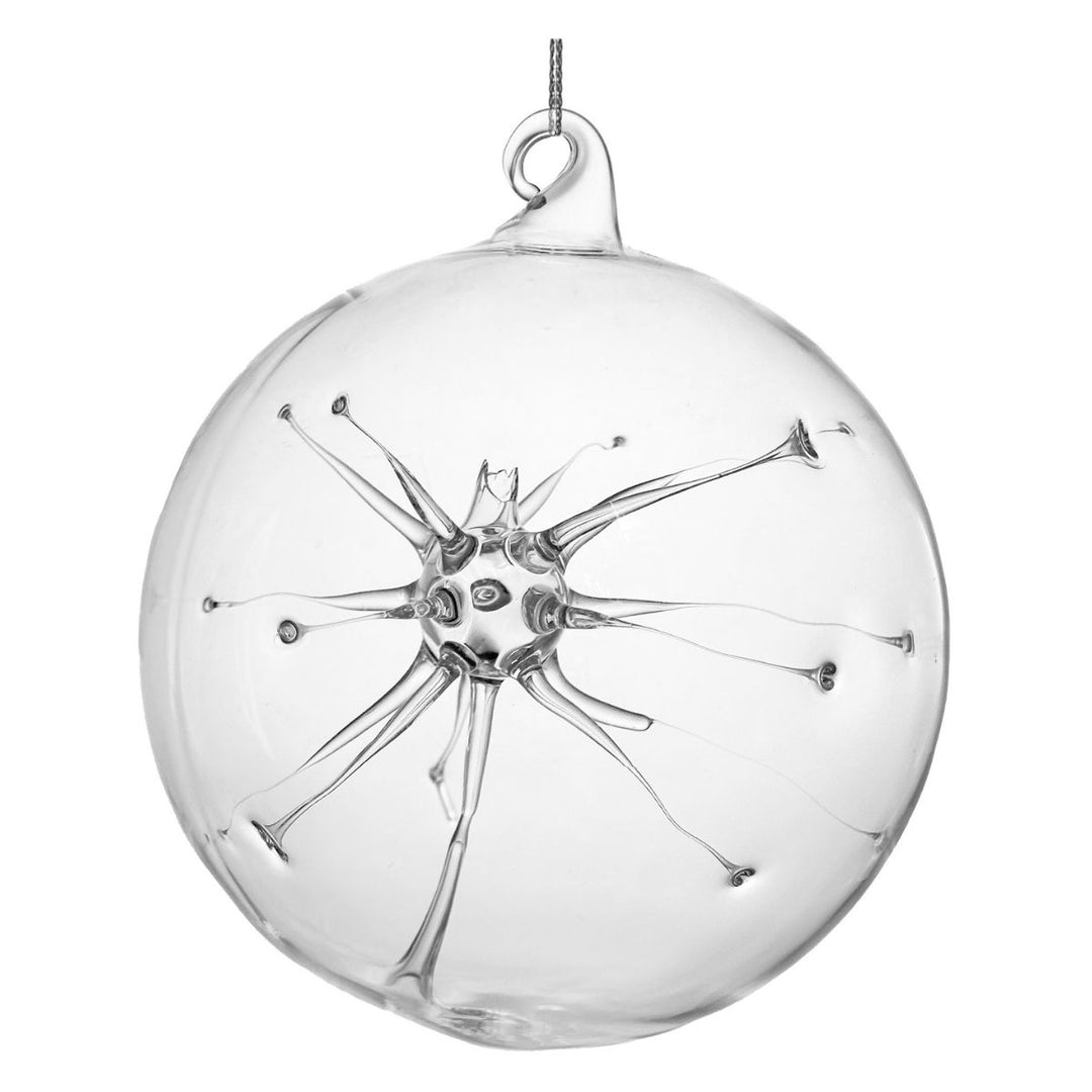 GLASS BALL CLEAR W/GLASS BALL W/THREADS INSIDE 12CM - SHISHI - Compralo en CorinneRegalos.com