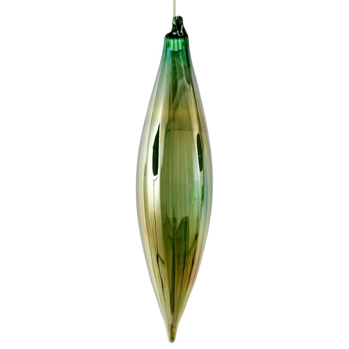 GLASS DROP LINED GREEN GOLD LUSTERED 18CM - SHISHI - Compralo en CorinneRegalos.com