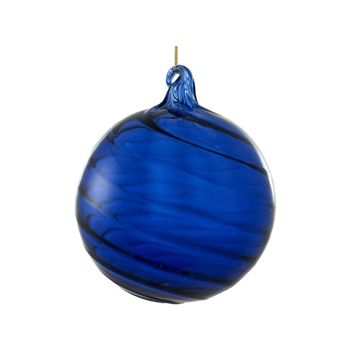 GLASS BALL LINED BLUE 12CM - SHISHI - Compralo en CorinneRegalos.com