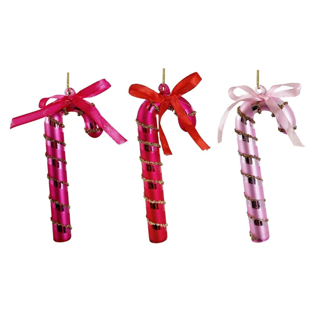 GLASS CANDY CANE PINK MIX3 12,5CM - SHISHI - Compralo en CorinneRegalos.com