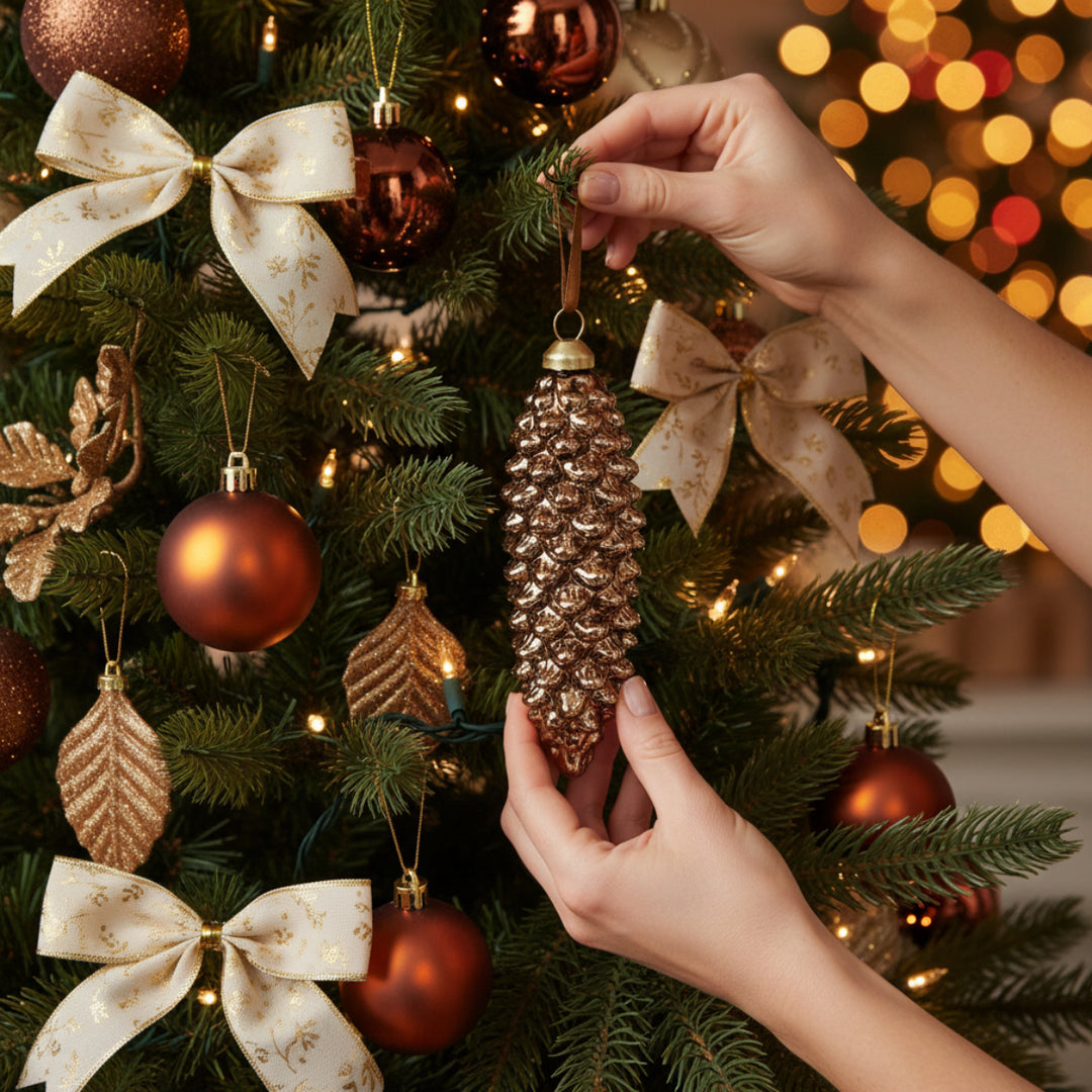 GLASS LONG CONE SHINY COPPER 12,5CM