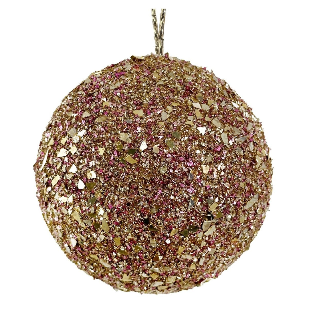 GLITTER FLAKES BALL GOLD PINK 10CM - SHISHI - Compralo en CorinneRegalos.com