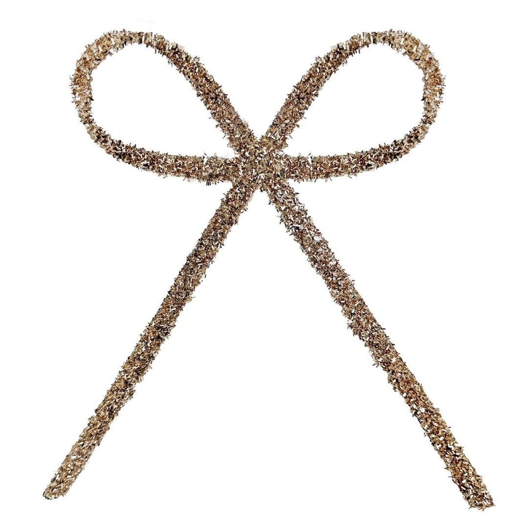 GLITTER BOW CHAMPAGNE WITH CLIP 35CM