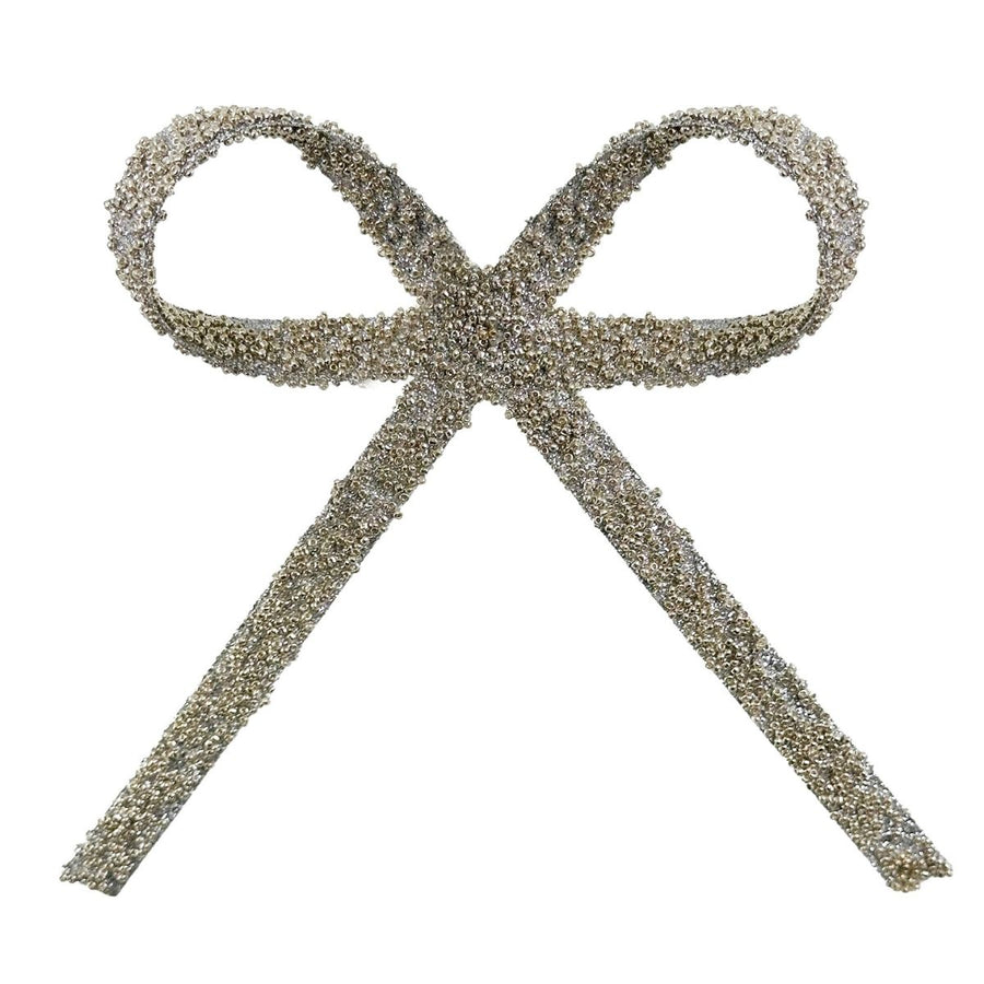 BEAD BOW SILVER WITH CLIP 25CM - SHISHI - Compralo en CorinneRegalos.com