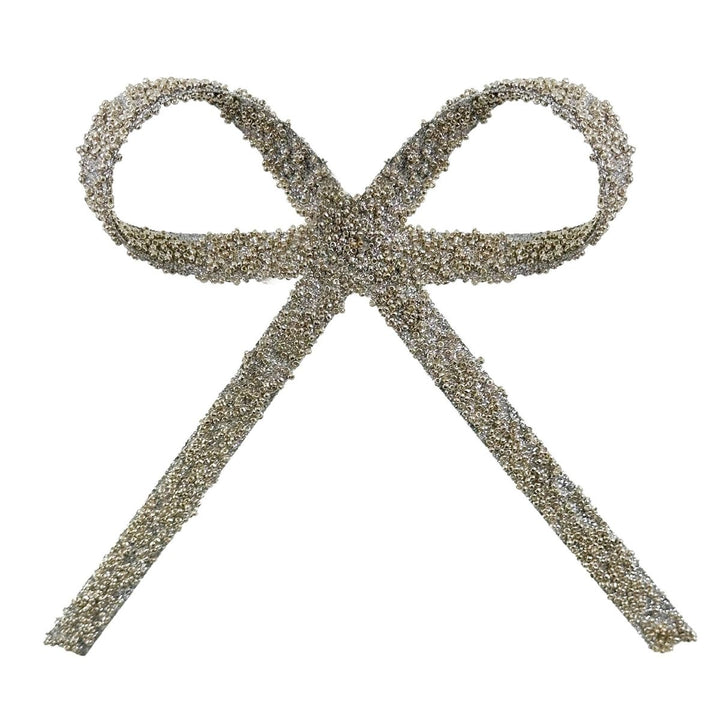 BEAD BOW SILVER WITH CLIP 25CM