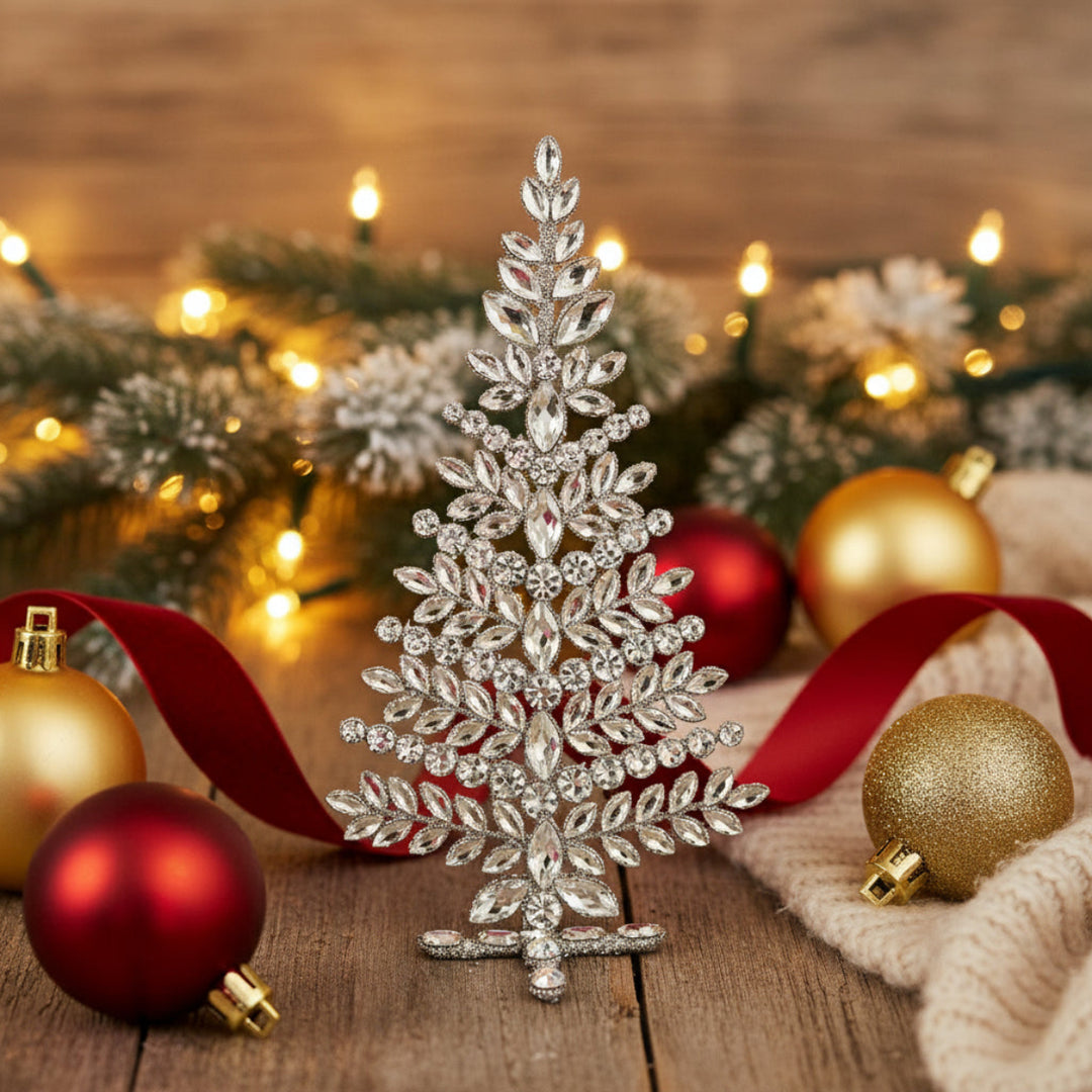 GEM TREE SILVER GLITTERED 36CM