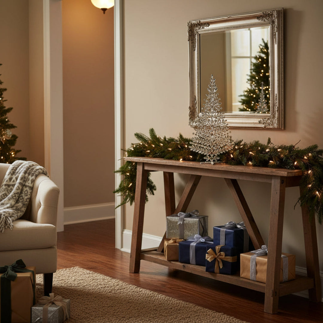 GEM TREE SILVER GLITTERED 49CM