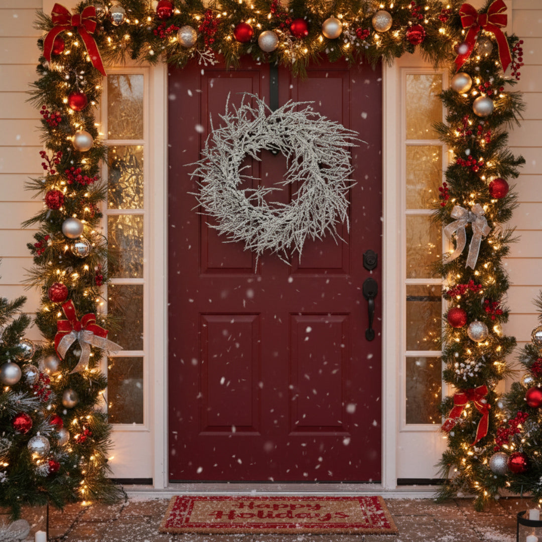 BRANCH WREATH FROSTED 55CM
