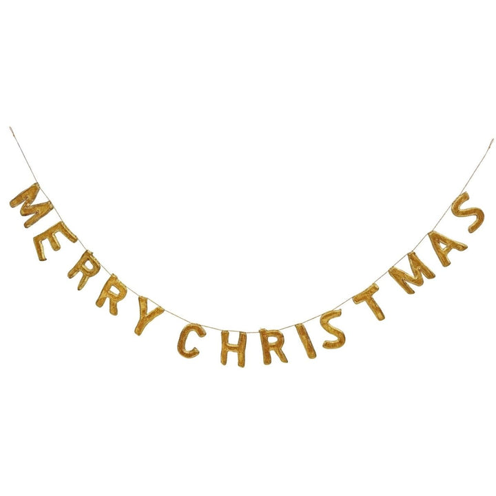 VELVET MERRY CHRISTMAS GARLAND GOLD 170CM - SHISHI - Compralo en CorinneRegalos.com