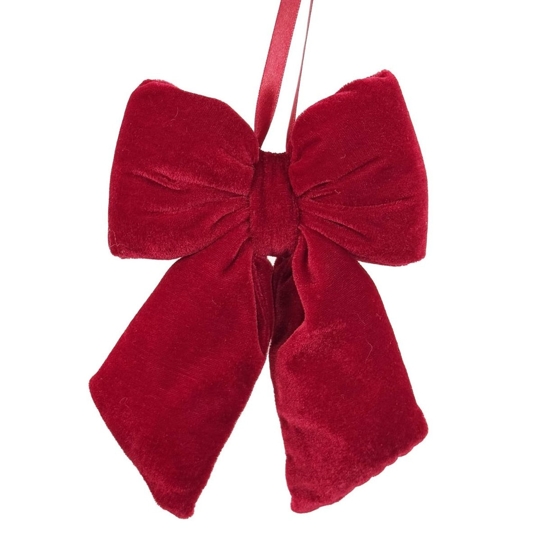 VELVET BOW PUFFED RED 19CM