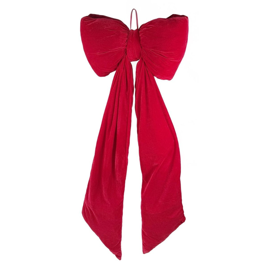 VELVET BOW PUFFED RED 155CM