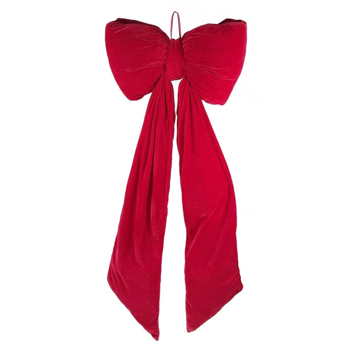 VELVET BOW PUFFED RED 155CM