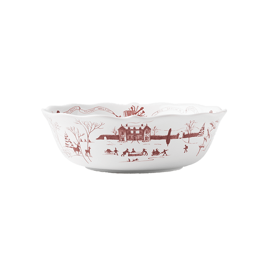 10INCH SERVING BOWL CE WINTER FROLIC RUBY - JULISKA - Compralo en CorinneRegalos.com