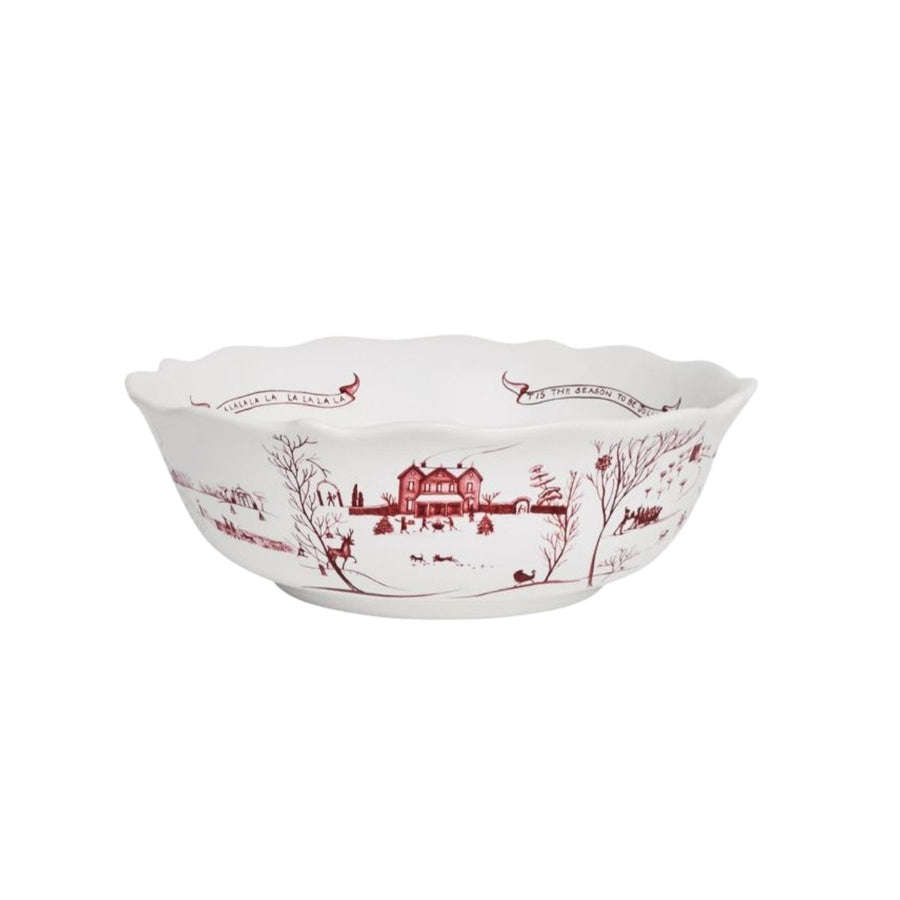 "Country Estate Winter Frolic 11"" Serving Bowl - Ruby" - JULISKA - Compralo en CorinneRegalos.com