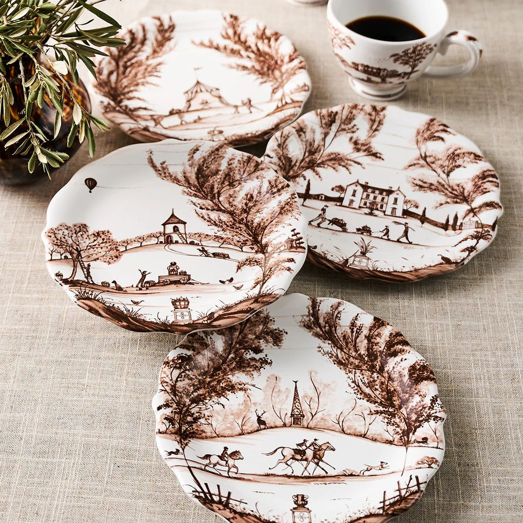 COUNTRY ESTATE HARVEST PARTY PLATE ASSORTED SET 4 ­ SEPIA