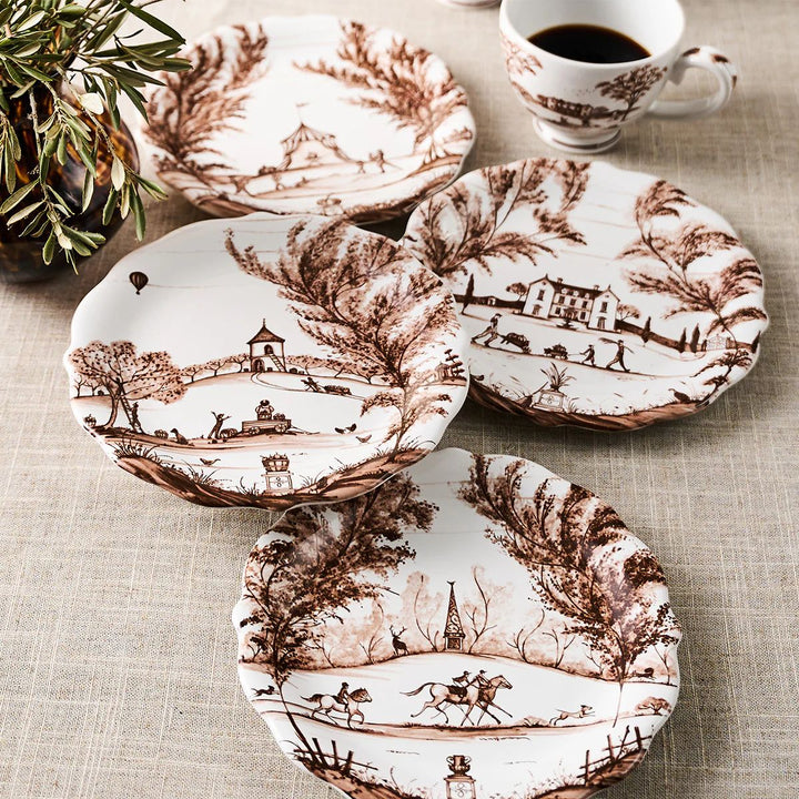 COUNTRY ESTATE HARVEST PARTY PLATE ASSORTED SET 4 ­ SEPIA