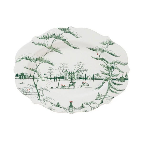 COUNTRY ESTATE WINTER FROLIC 18  SERVING PLATTER ­ EVERGREEN - JULISKA - Compralo en CorinneRegalos.com