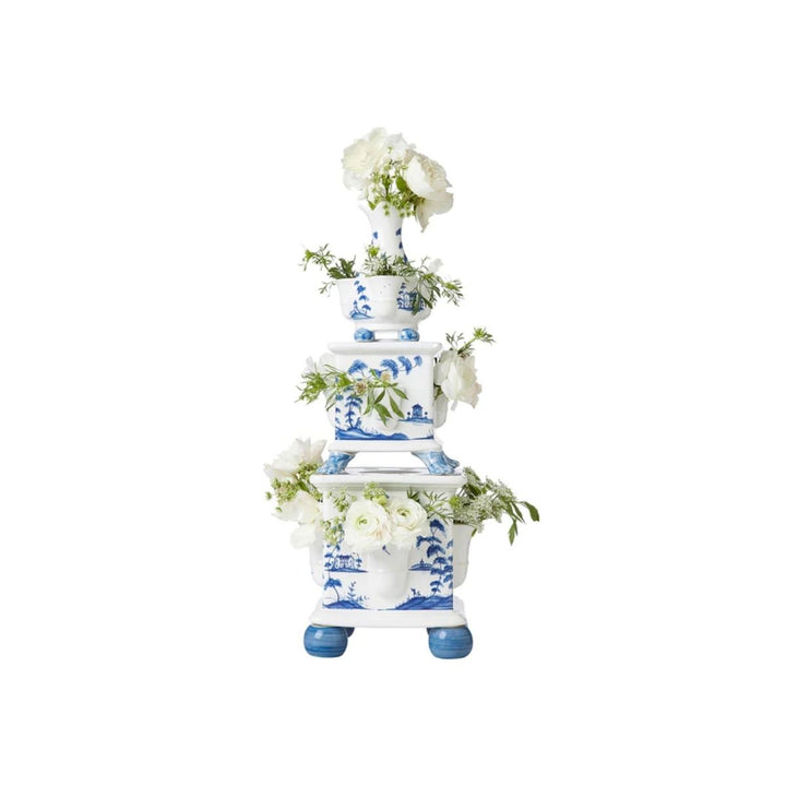 COUNTRY ESTATE DELFT BLUE TULIPIERE TOWER SET3 GARDEN FOLLIES  DELFT BLUE