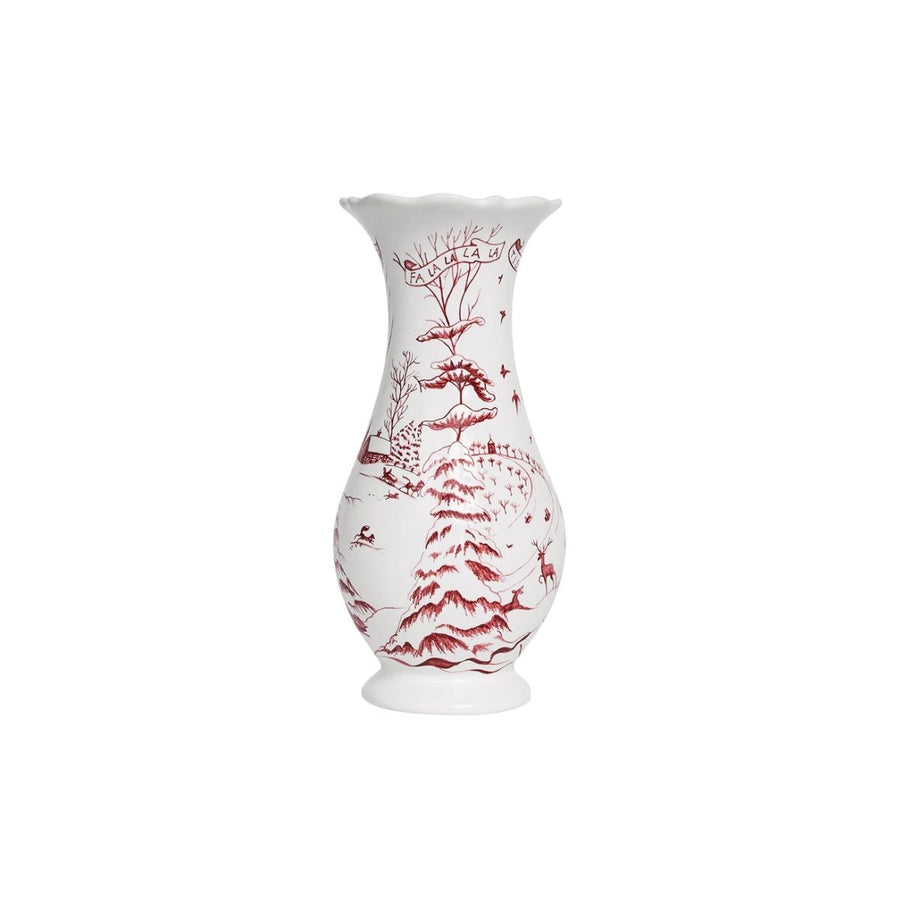 "Country Estate Winter Frolic 9"" Vase - Ruby" - JULISKA - Compralo en CorinneRegalos.com