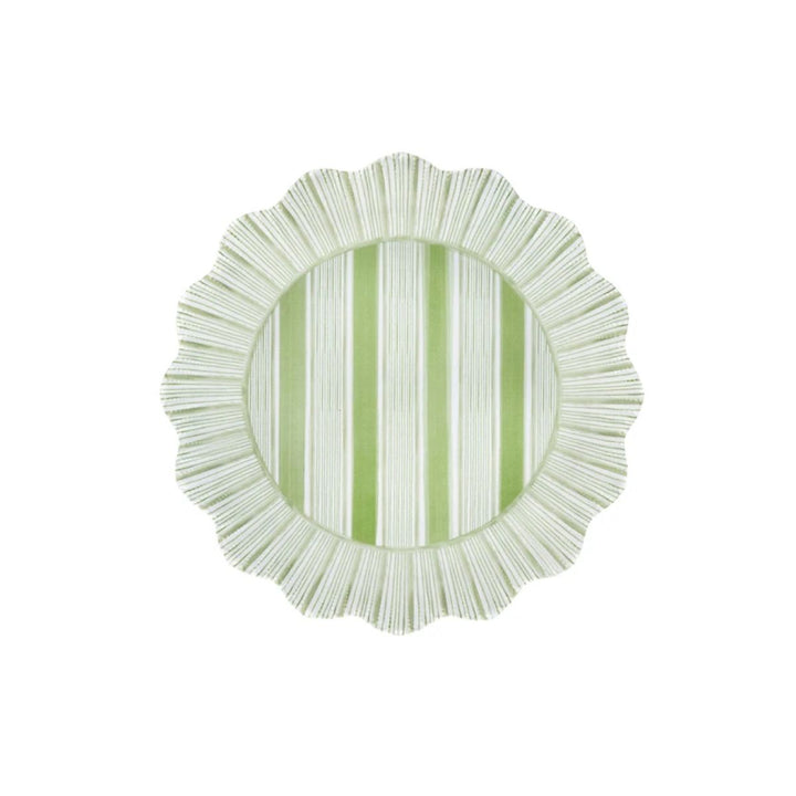 CABANA STRIPE MELAMINE DINNER PLATE SET/4 - SEAGRASS