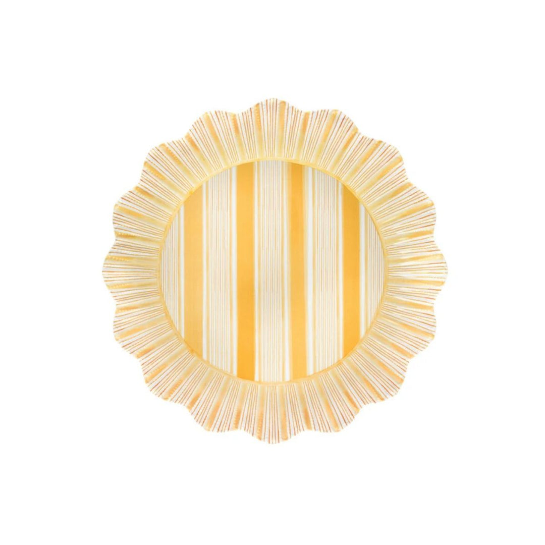 CABANA STRIPE MELAMINE DINNER PLATE SET/4 - SUNSHINE