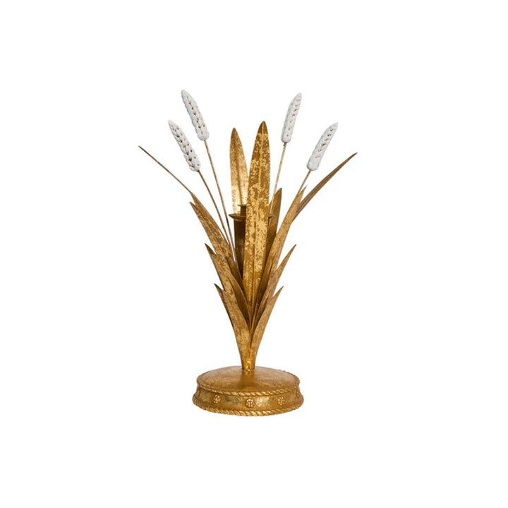 "Forest Walk Wheat 13"" Candlestick - Gold" - JULISKA - Compralo en CorinneRegalos.com