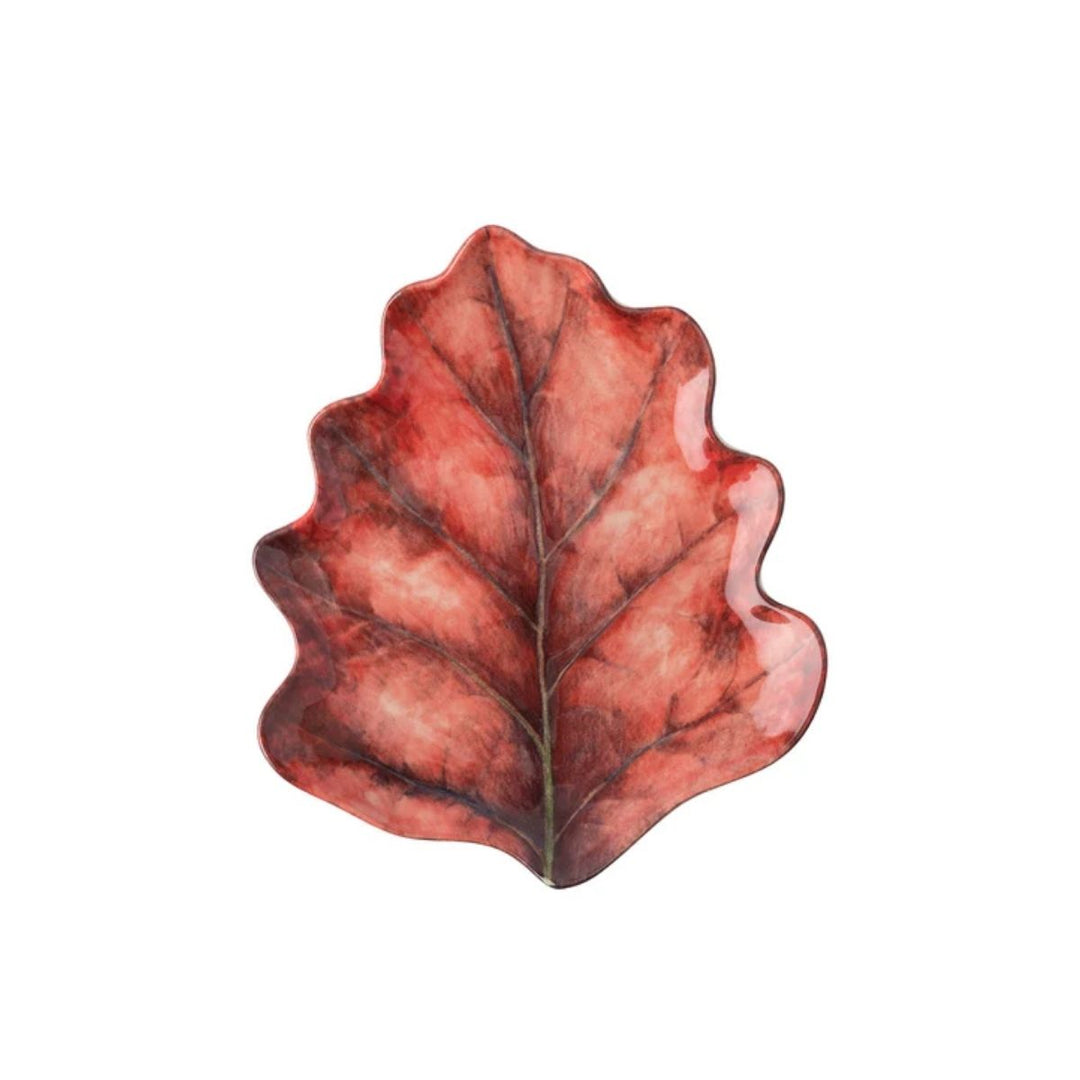 FOREST WALK LEAF COCKTAIL PLATE SET/4