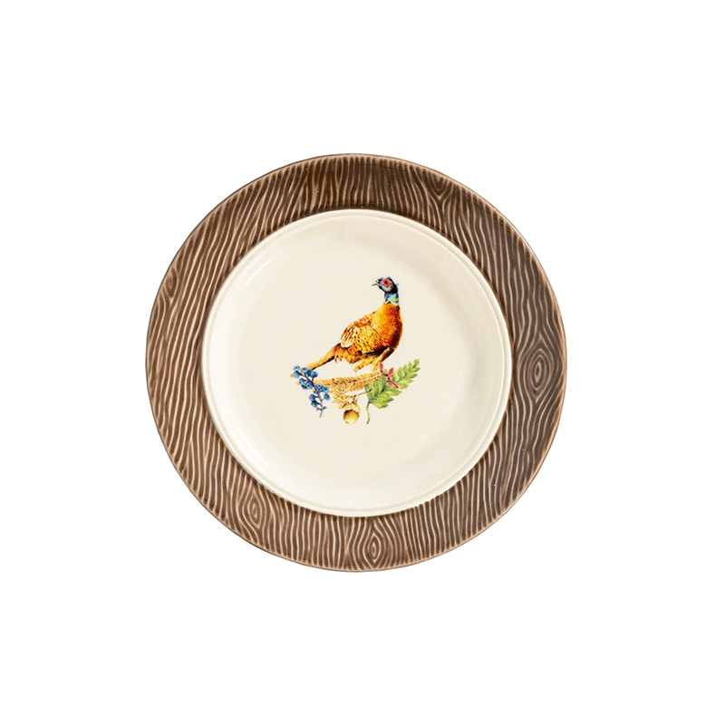 FOREST WALK ANIMAL COCKTAIL PLATES, ASSORTED SET/4
